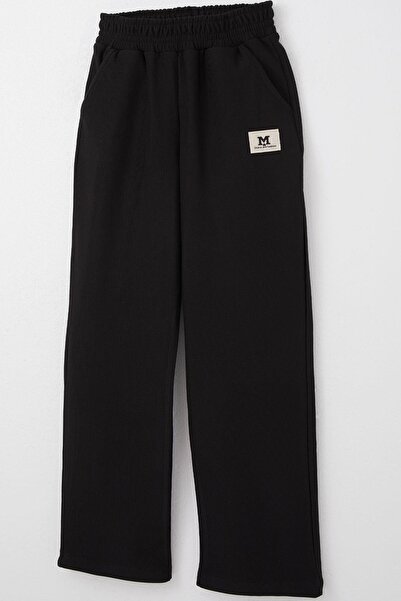 Breeze Girls' Sweatpants with Elastic Waist and Pockets Emblem 6-12 Years, Black