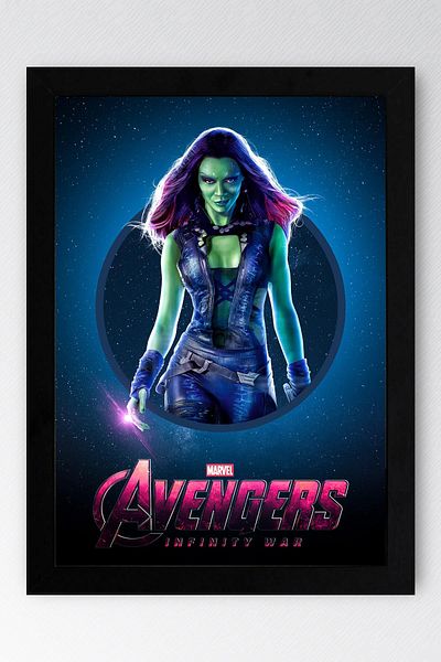 Saturn Gamora Framed Painting - Avengers Movie Poster Painting