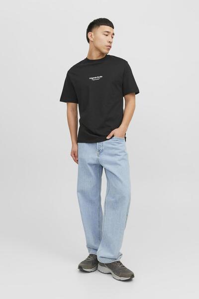 Jack & Jones Jack&jones Vesterbro мъжка черна тениска с кръгла яка