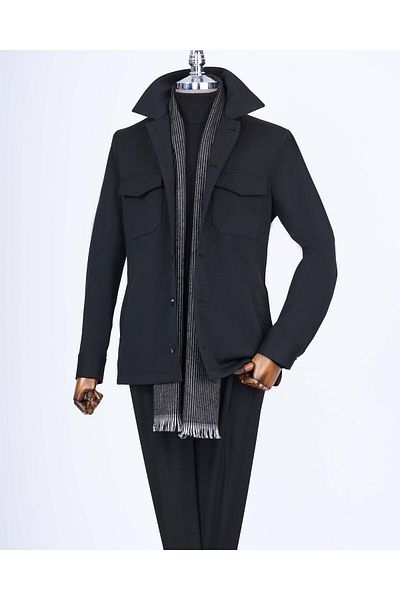 TerziAdemAltun Men's Sports Suit - Italian Style, Black, T13277