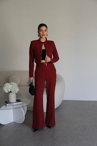 Julidress Padded Zippered Crop Jacket and Pants Bottom Top Premium Suit