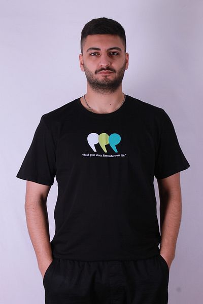 trender Μαύρο ανδρικό μπλουζάκι - Comma Printed, Tr-02