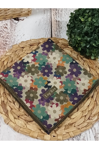 Aydmr Aksesuar Lopres Floral Pattern Cotton Soft Scarf