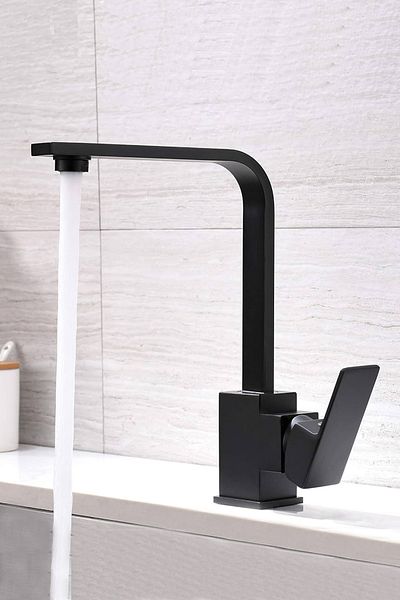 KUSTAR Black Square Bathroom Sink Faucet |   Modern and Durable