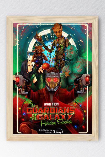 Saturn Guardians of the Galaxy Framed Painting - Guardians of the Galaxy Movie Poster Painting