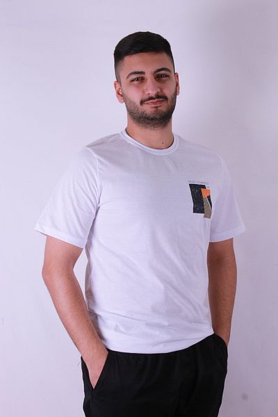 trender Trust - Yourself Print Tricou alb pentru bărbați