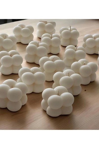Otantik Bernami Küçük Bubble Candle Mum Kokulu Dekoratif Mum El Yapımı %100 Doğal Mum 1 Adet