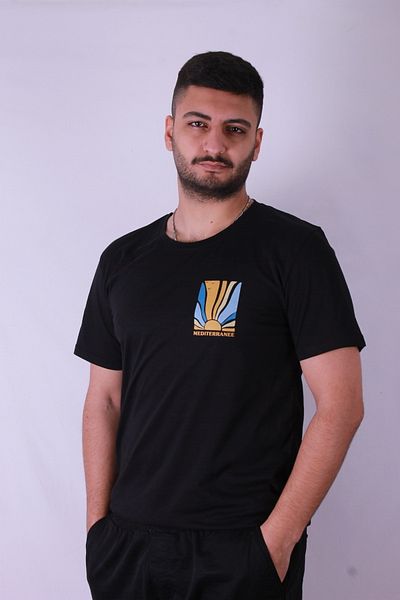 trender Mediterasse Printed Black Men's T-Shirt Tr-08