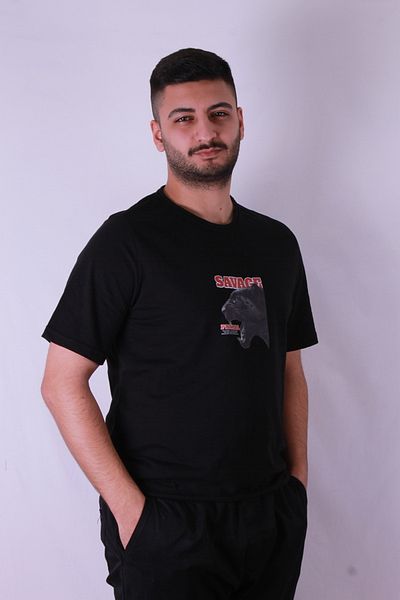 trender Savage Print Black Men's T-Shirt