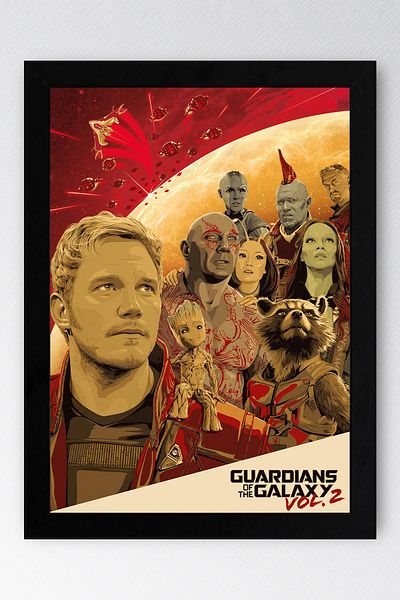 Saturn Guardians of the Galaxy Framed Painting - Guardians of the Galaxy Movie Poster Painting