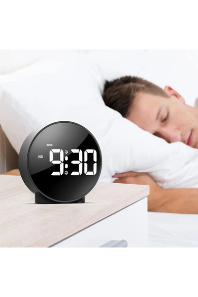 TechTic Dijital LED Masa Saati Saat Erteleme Modern Saat Çalar Ev Ofis Hediye
