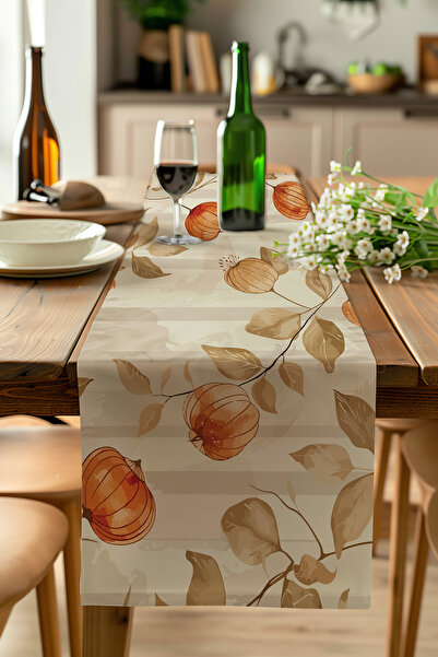 ALAMODECOR Vintage τραπεζομάντηλο με σχέδιο φύλλων κολοκύθας, έθνικ μποέμ μοτ...