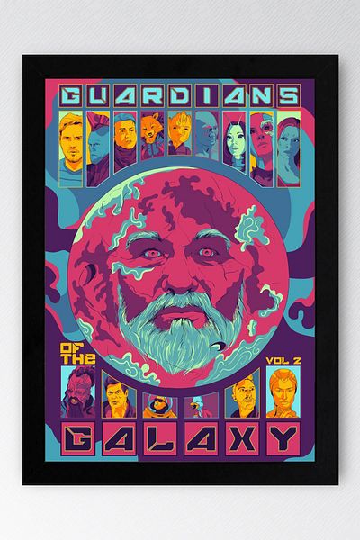 Saturn Guardians of the Galaxy Framed Painting - Guardians of the Galaxy Movie Poster Painting