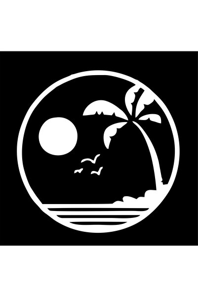 Birim Matbaa Holiday and Palm Tree Car Sticker(20X20Cm)