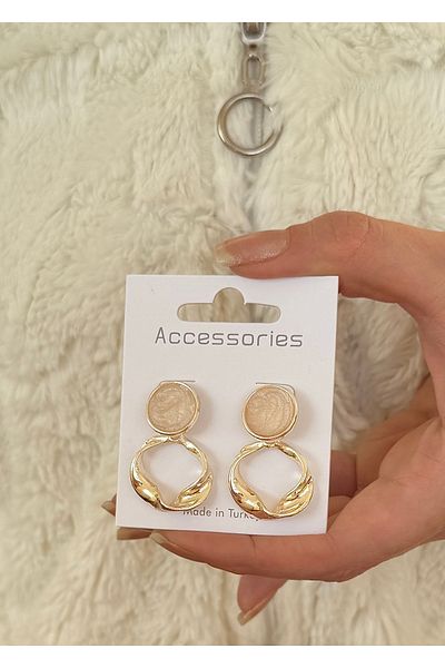 takıtarzım Pearlescent Nude Color Dangle Women's Earrings