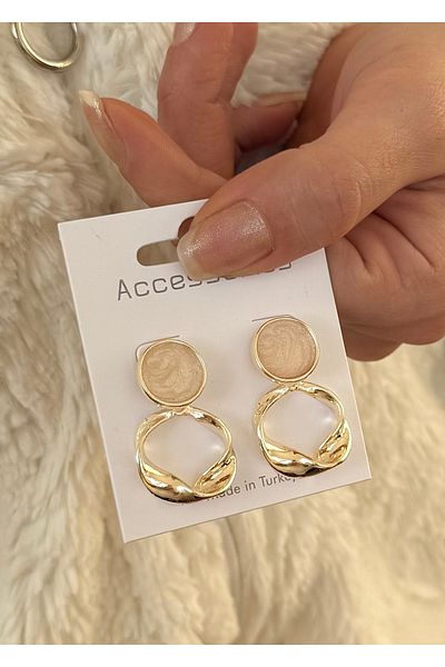 takıtarzım Pearlescent Nude Color Dangle Women's Earrings