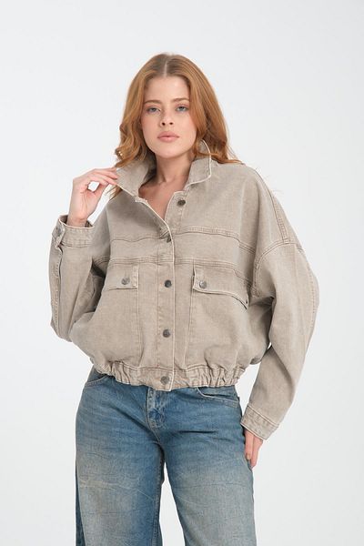 Store 100% Cotton Women's Denim Jacket - Stylish Design with Pockets and