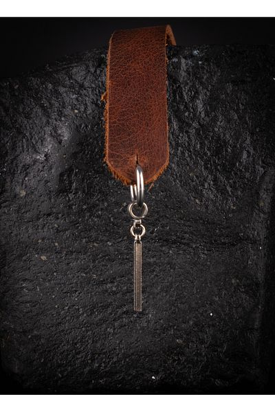 Piercing Market Steel & Silver Men's Steel Ring Dangle Stylish Earrings Rust No Darkening