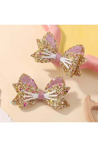 Accessories Щипки за коса с брокат пеперуда от розово злато Vanilla Avenue за момичета