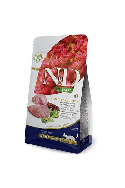 N&D 1.5KgQuinoa Grain Free Adult Cat Food with Lamb -WeightManagement
