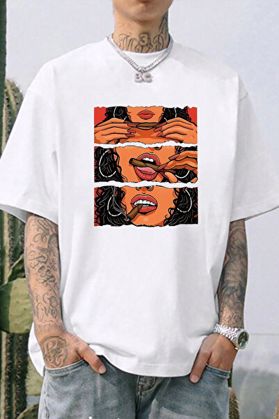 cc collection Γυναικείο μπλουζάκι με στάμπα unisex oversize