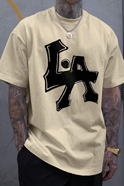 cc collection Μπλουζάκι με στάμπα LA, Unisex, Oversize