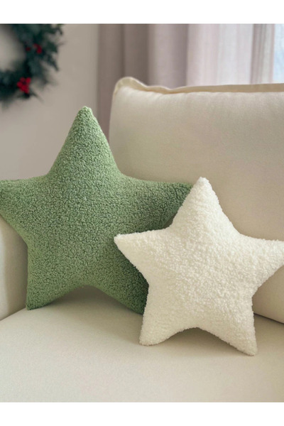 vivimade Baby Kids Living Room Decorative Stars Star Pillow Set of 2 Mint-White