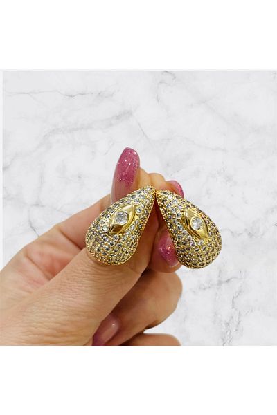 Store Steel Baguette Earrings with Stones