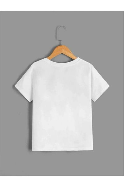 BY WOWEN Tricou supradimensionat pentru copii - Detaliu imprimat, Fata/Băiat