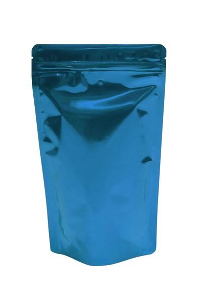Packtory Mavi Metalize Kilitli Doypack Ambalaj 16 X 27 4 Cm. 500 Gr. - 50 Adet