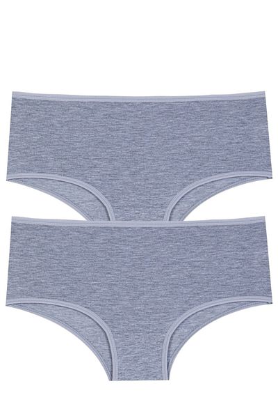 Gizli Butik Women's High Waist Panties - Cotton and Lycra, 2-Pack Gray