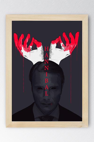 Saturn Hannibal Lecter Framed Painting - Tv Series Poster Poster Painting