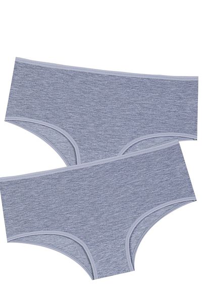 Gizli Butik Women's High Waist Panties - Cotton and Lycra, 2-Pack Gray