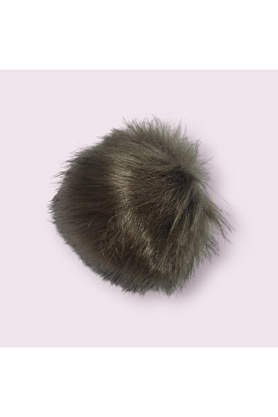 Ponpon , Şapka ponponu 9 cm, Yumuşak Kürk Vizon