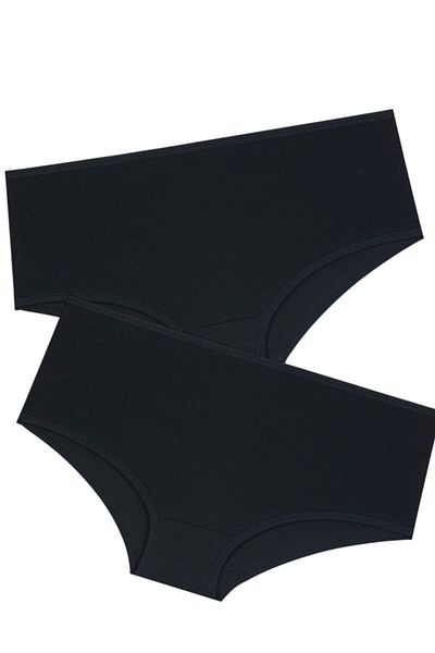 Gizli Butik Chiloți pentru femei cu talie înaltă - bumbac și lycra, pachet de 2 negru