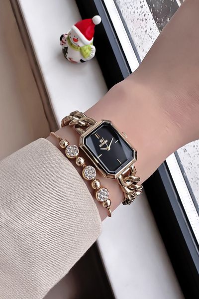Homies Waterproof Original Women's Wristwatch - Gold Color, Chain Steel Band, Bracelet Hmb3016C2