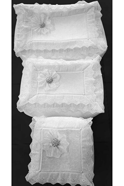 madam gold Fransız Güpürlü Kadife Bohça Söz Nişan Hurcu Çeyizlik 3'lü Set