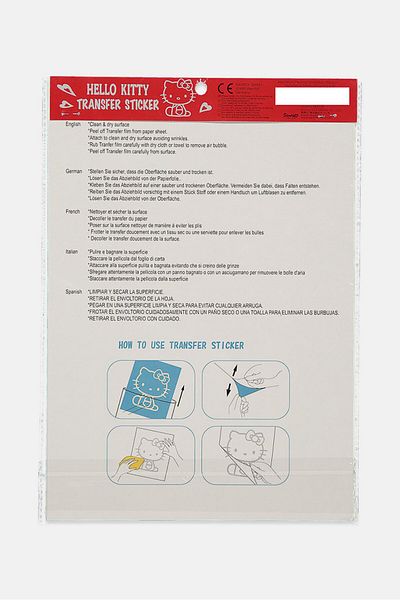 SANRIO Paper Transfer Sticker 15 L X 18 H Hello Kitty, Silver