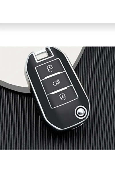 bigkey Cıtröen C3 C4 Berlingo C Elysee - Husă de protecție pentru chei neagră...