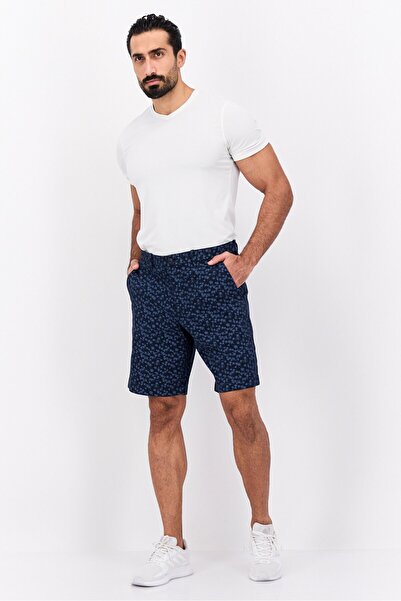 Perry Ellis Men Allover Print Basic Shorts, Navy