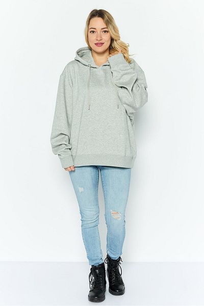 Esprit Women Hooded Heather Long Sleeves Sweatshirt, Grey