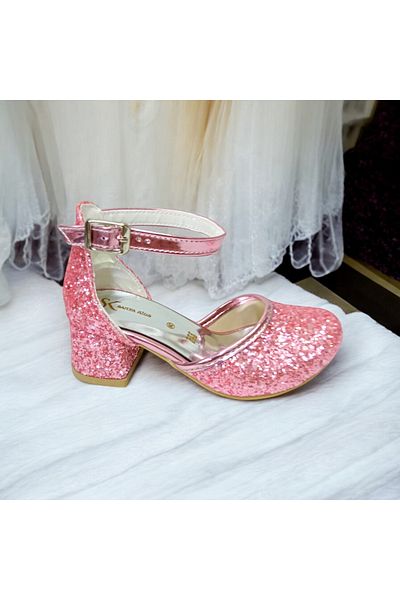 PATİK BEBE Rochie de seară pentru fete roz și pantofi eleganti cu toc
