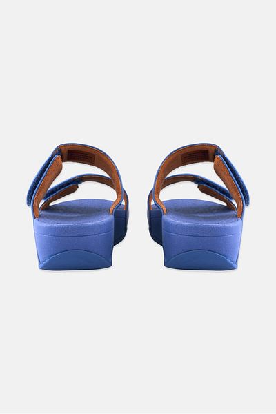 Fitflop Women Lulu Adjustable Slip On Sandals, Blue