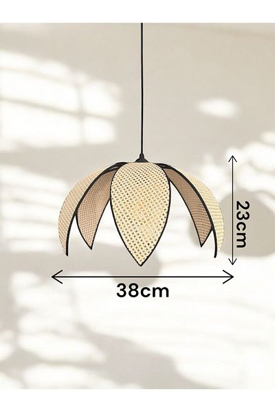 KorFam Modern Hazeran Look Leafy Flower-Shaped Bohemian Rustic Chandelier