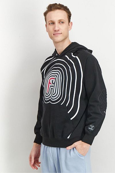 Puma x Pronounce Men Hooded Long Sleeve Graphic Print Sweatshirt, Black