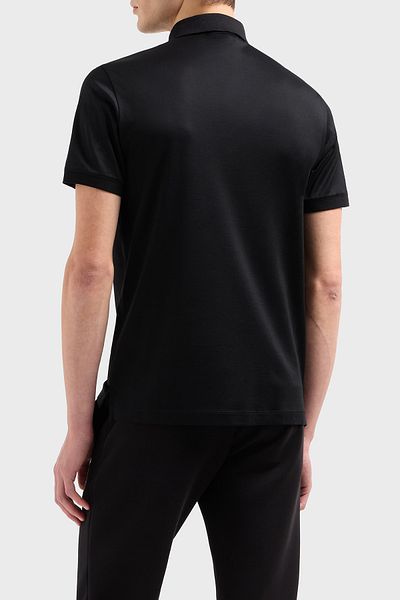 Emporio Armani تي شيرت رجالي بياقة بولو - مزيج من القطن، شعار، زر EM 001704   AF1