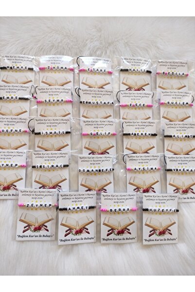 BIJUTERI Kur'an'a Geçme Hediyesi 5 Adet Ipekboncuuk-lemanalgun