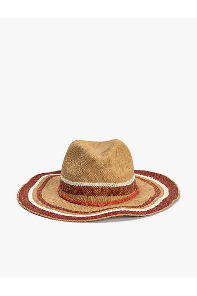 Koton Ψάθινο καπέλο Sombrero με πλεκτή λεπτομέρεια