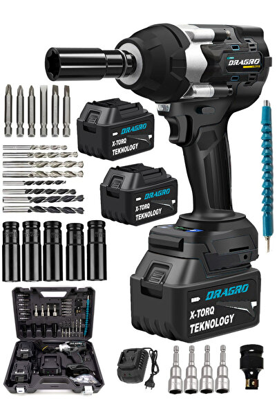 Dragro Brushless 450 Nm Kademeli Yüksek Torklu Somun Bijon Sökme Akülü Vidala...