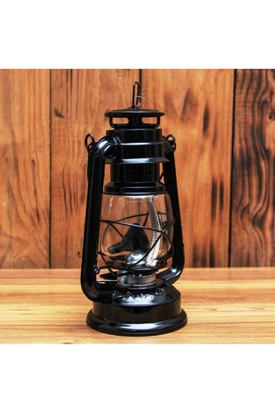 Genel Markalar VIP 24 CM METAL GEMİCİ FENERİ KAMP LAMBASI ÇADIR LAMBASI SİYAH...
